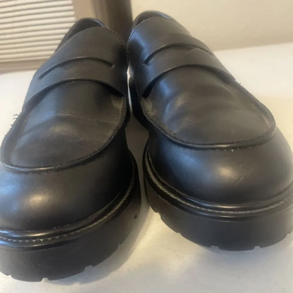Women's black Penny Loafers Shoes Steve Madden 9M Lotto 1.5”heel